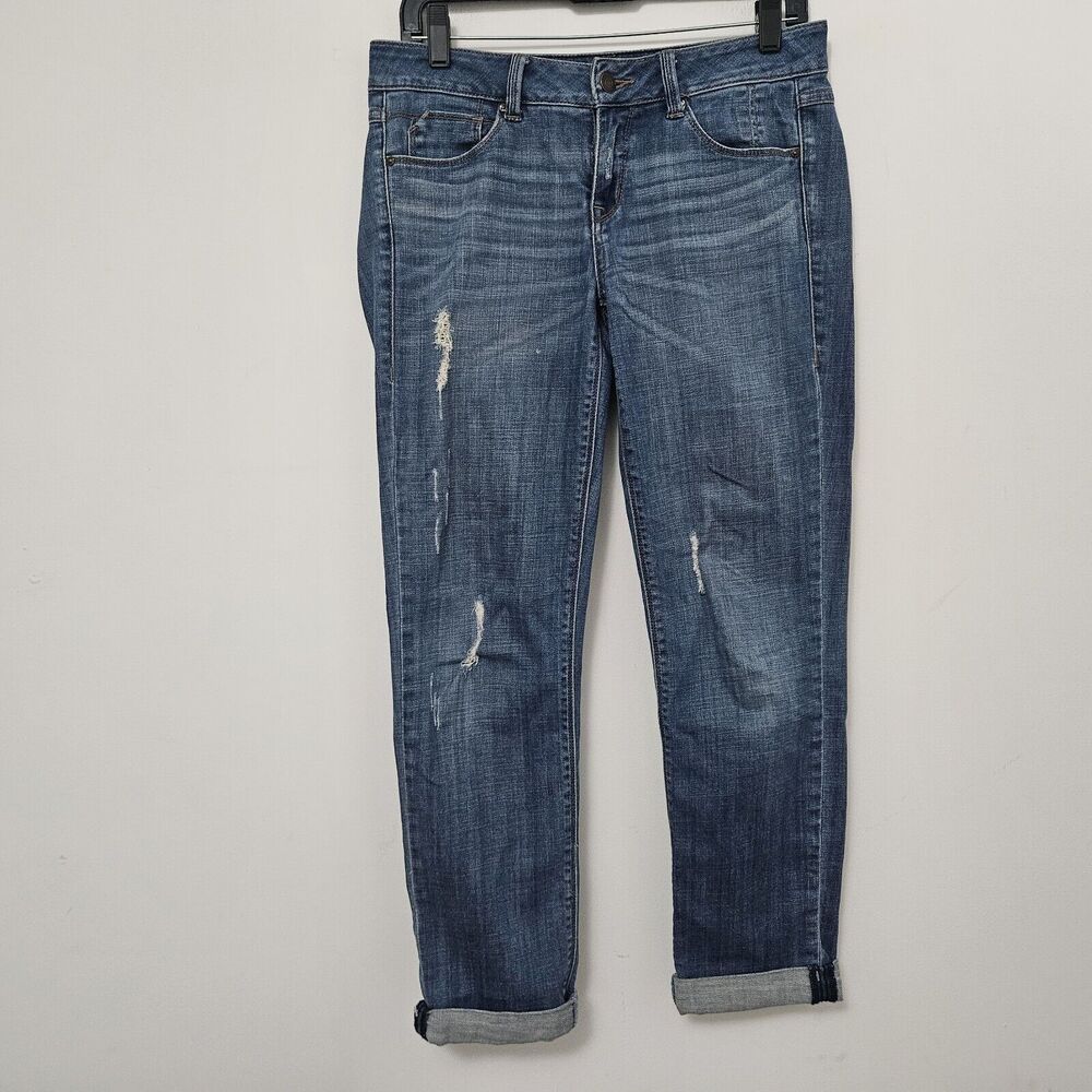 SOLD DESIGN LAB Women's Blue Denim Skinny Ankle Ripped Jeans Size 26